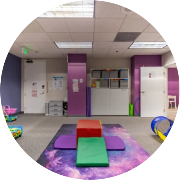 A therapy room set up for play-based assessment